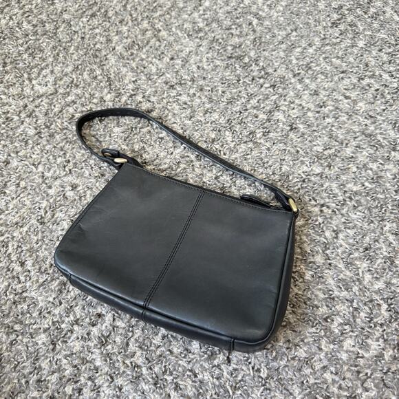 ETIENNE AIGNER Mini Small Handbag Purse Black Leather Y2K - Picture 4 of 7